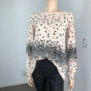 Yumi Knitwear sweater with butterfly print long sleeve round neck size:6/M